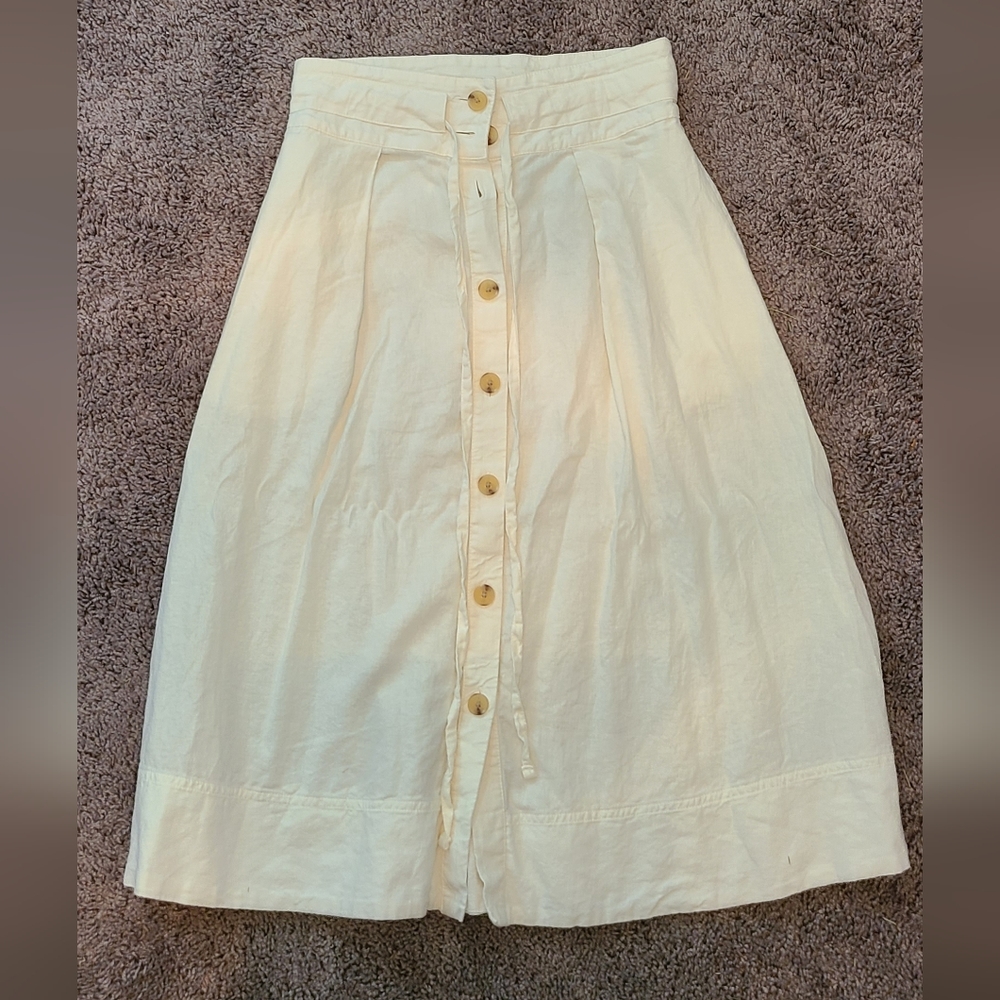 Cream colored tea length skirt